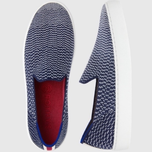 Rothy's Shoes - Rothy’s Red White Navy Blue Maritime Gradient Pattern Slip On Sneakers Size 8
